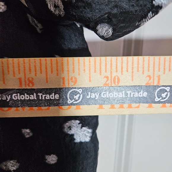 NWOT THML Anthropologie Dress Small Puff Sleeve Abstract Textured White Black - Picture 10 of 12